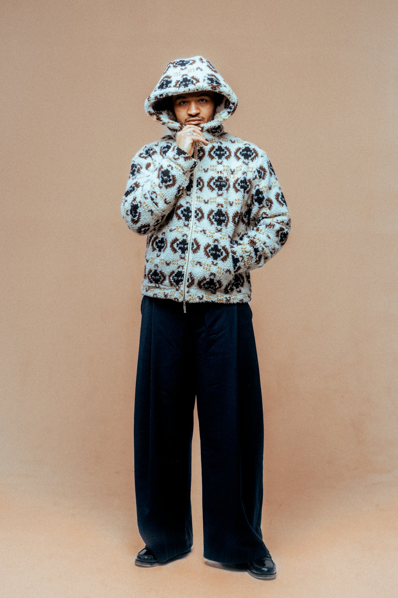 All season white zip fleece